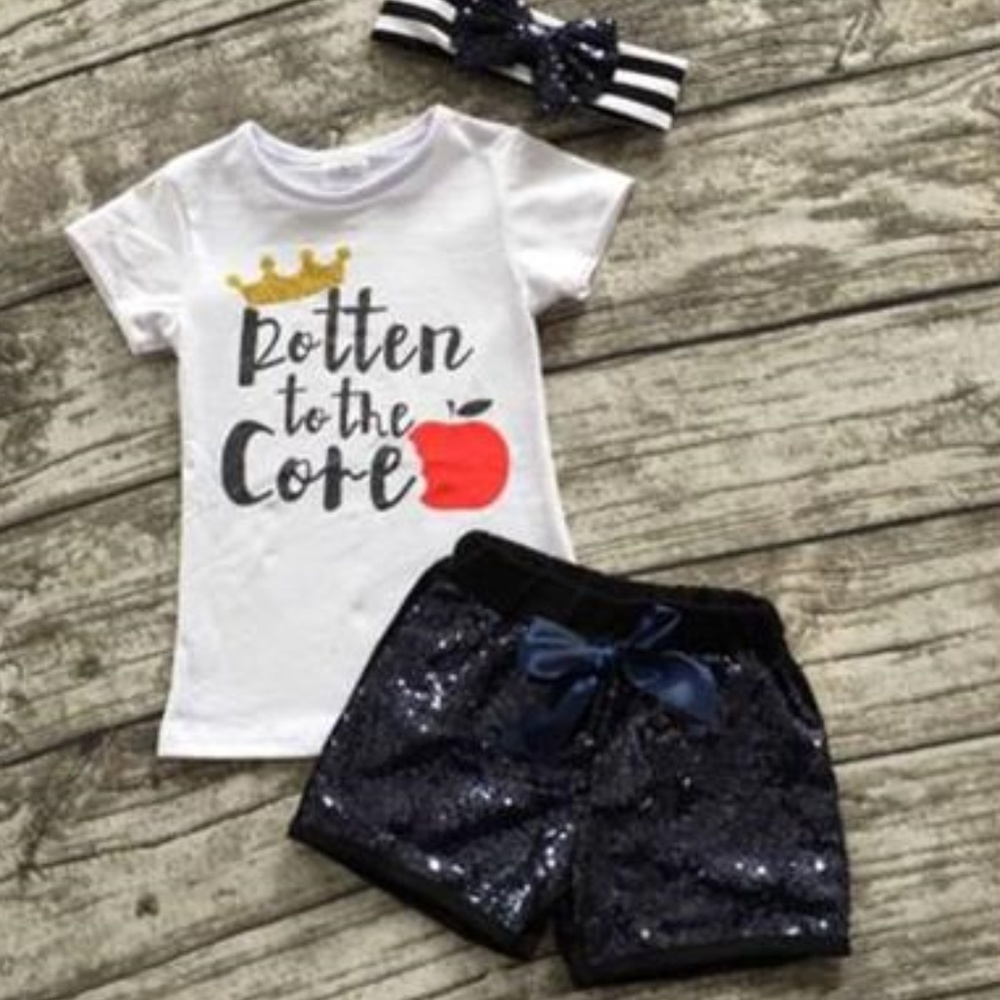 Toddler Girls Sequin Short Set  Rotten to the Core